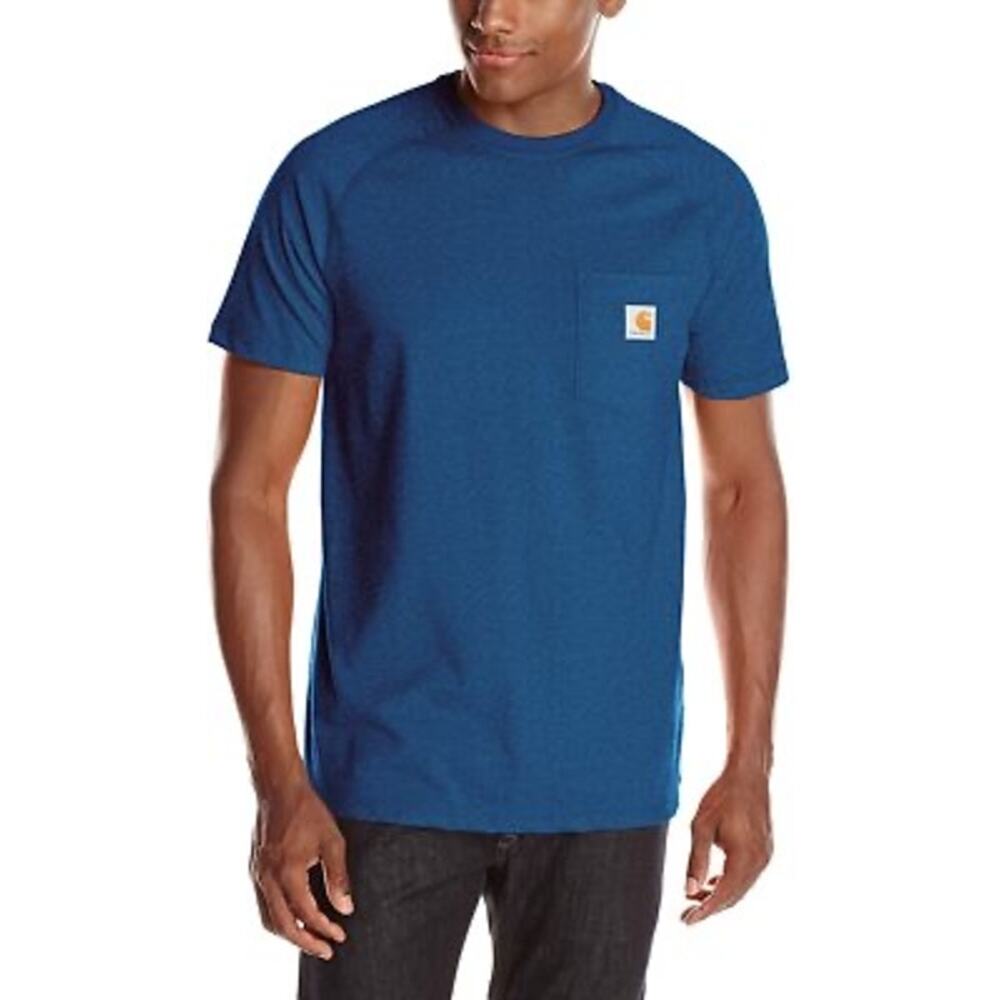 Carhartt ‎ Men's Force Relaxed Fit Short-Sleeve Pocket T-Shirt Blue - Size XL